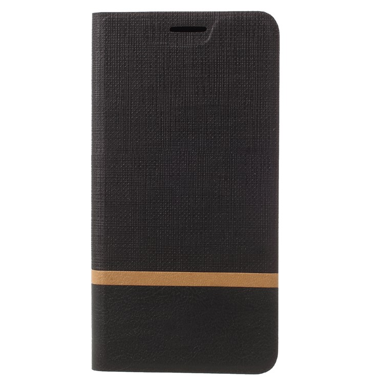 Cross Texture Leather Card Holder Flip Case for Motorola Moto X 2017 Built-in Steel Sheet - Black-3