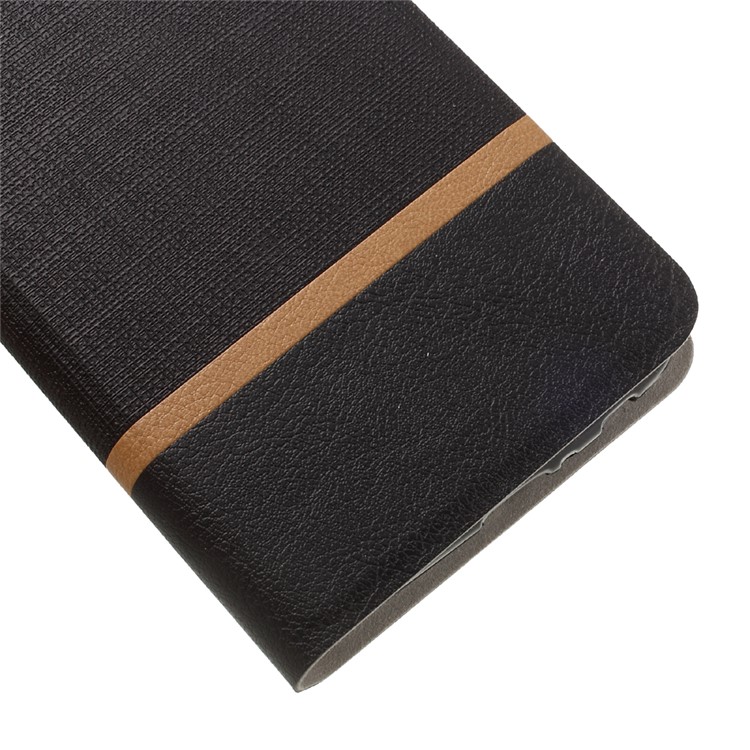Cross Texture Leather Card Holder Flip Case for Motorola Moto X 2017 Built-in Steel Sheet - Black-7