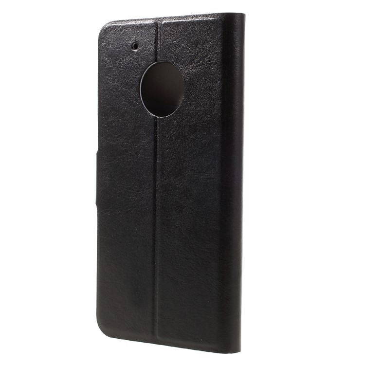 Crazy Horse Flip Leather Mobile Case for Motorola Moto X 2017 Built-in Steel Sheet - Black-2