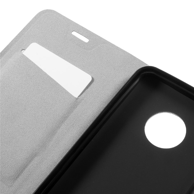 Crazy Horse Flip Leather Mobile Case for Motorola Moto X 2017 Built-in Steel Sheet - Black-7
