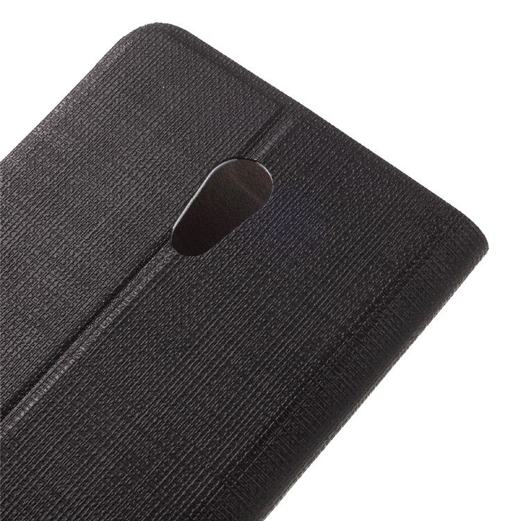 Contrast Color Cross Texture Leather Phone Case for Lenovo P2 Built-in Steel Sheet - Black-8