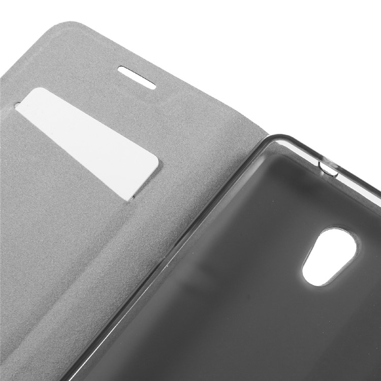 Contrast Color Cross Texture Leather Phone Case for Lenovo P2 Built-in Steel Sheet - Black-9