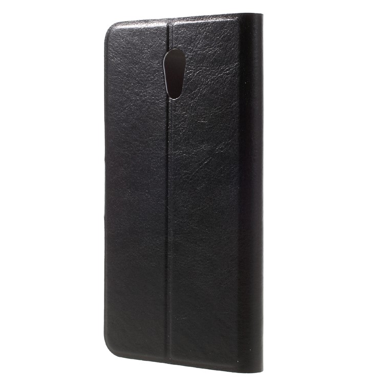 Crazy Horse Leather Card Slot Phone Casing for Lenovo P2 with Steel Sheet - Black-2