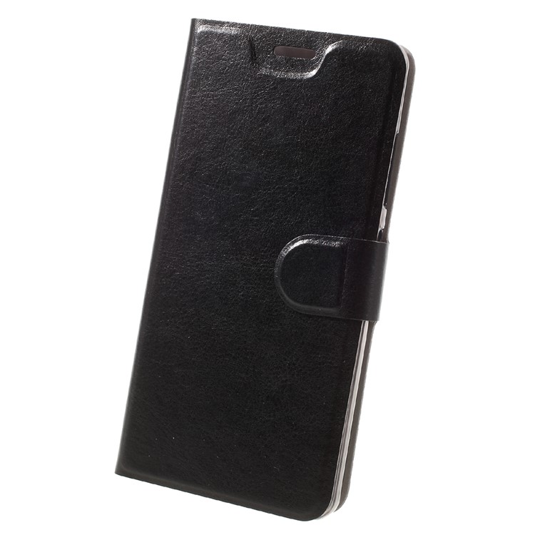 Crazy Horse Leather Card Slot Phone Casing for Lenovo P2 with Steel Sheet - Black-3