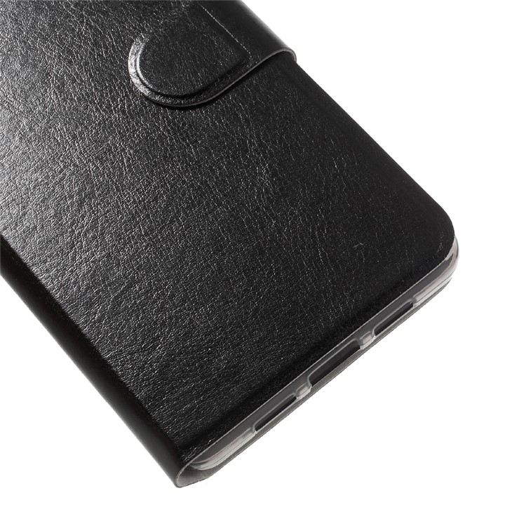 Crazy Horse Leather Card Slot Phone Casing for Lenovo P2 with Steel Sheet - Black-7