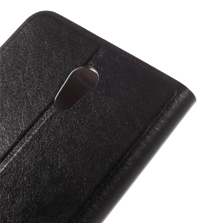 Crazy Horse Leather Card Slot Phone Casing for Lenovo P2 with Steel Sheet - Black-8