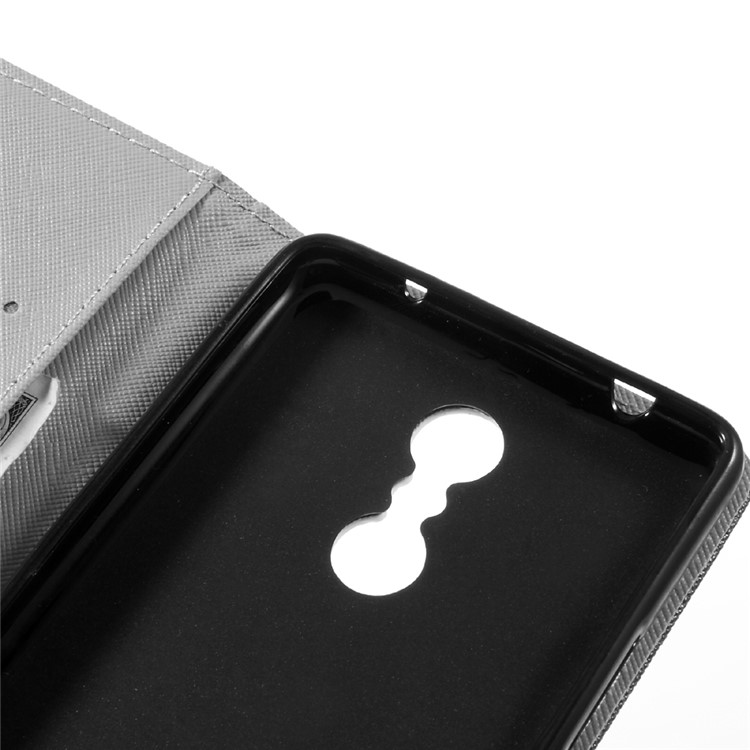 Patterned Leather Wallet Phone Case for Lenovo K6 Note - Warning and Serious Expression-10