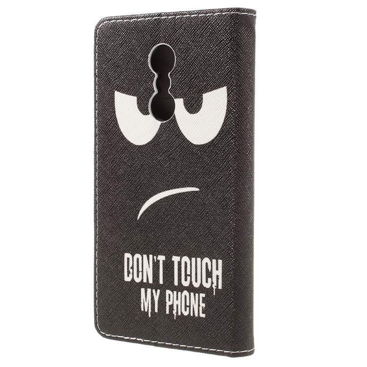 Patterned Leather Wallet Phone Case for Lenovo K6 Note - Warning and Serious Expression-2