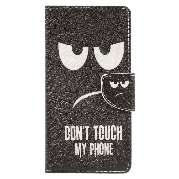 Patterned Leather Wallet Phone Case for Lenovo K6 Note - Warning and Serious Expression-3