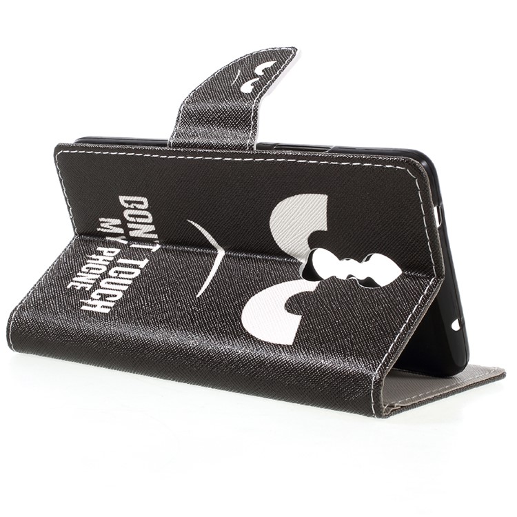 Patterned Leather Wallet Phone Case for Lenovo K6 Note - Warning and Serious Expression-5