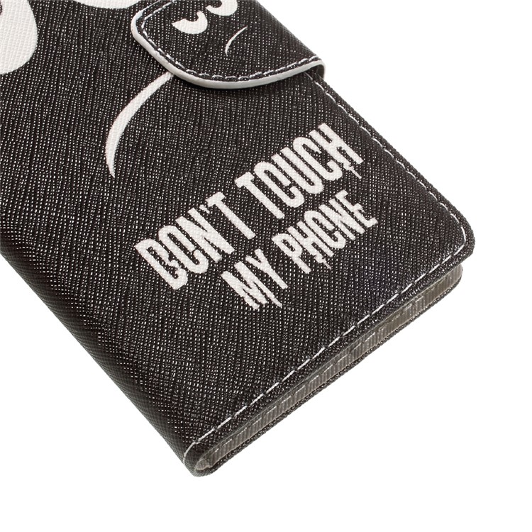 Patterned Leather Wallet Phone Case for Lenovo K6 Note - Warning and Serious Expression-7