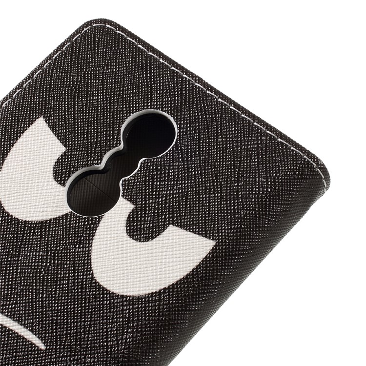 Patterned Leather Wallet Phone Case for Lenovo K6 Note - Warning and Serious Expression-8