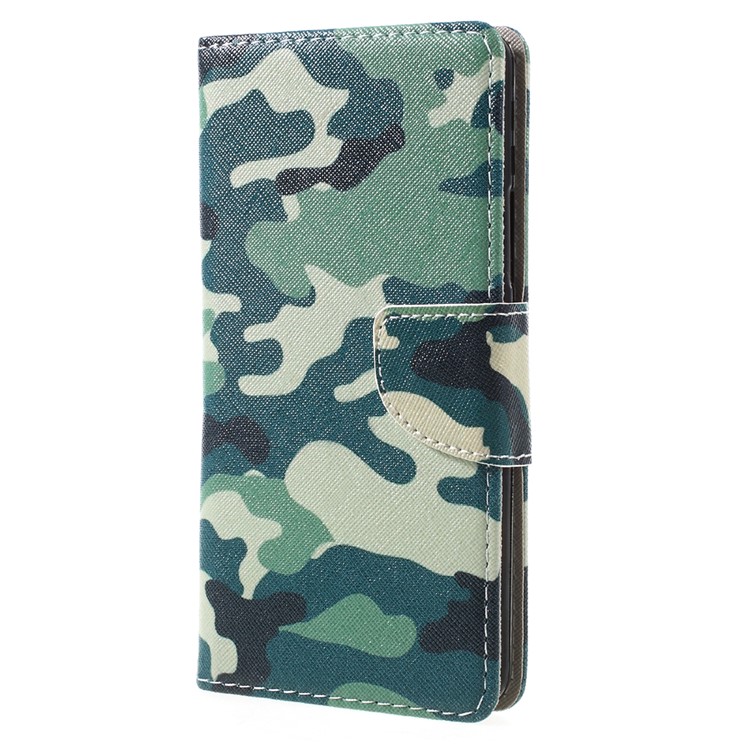 Pattern Printing Leather Wallet Phone Shell for Lenovo K6 Note - Camouflage Pattern-2