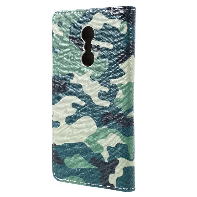 Pattern Printing Leather Wallet Phone Shell for Lenovo K6 Note - Camouflage Pattern-3