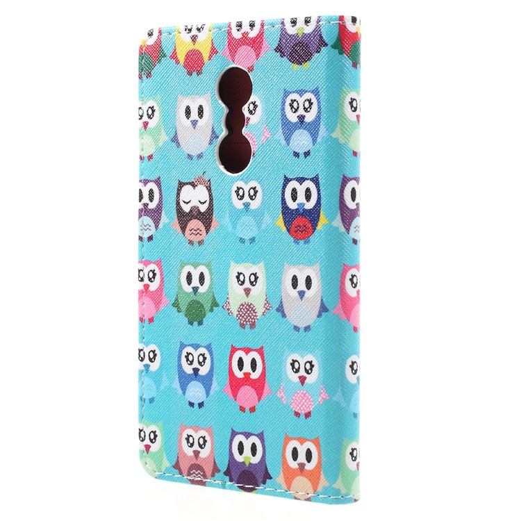 Patterned Leather Wallet Phone Protector Stand Shell for Lenovo K6 Note - Owls-3