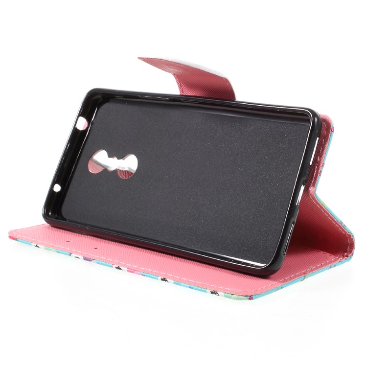 Patterned Leather Wallet Phone Protector Stand Shell for Lenovo K6 Note - Owls-4