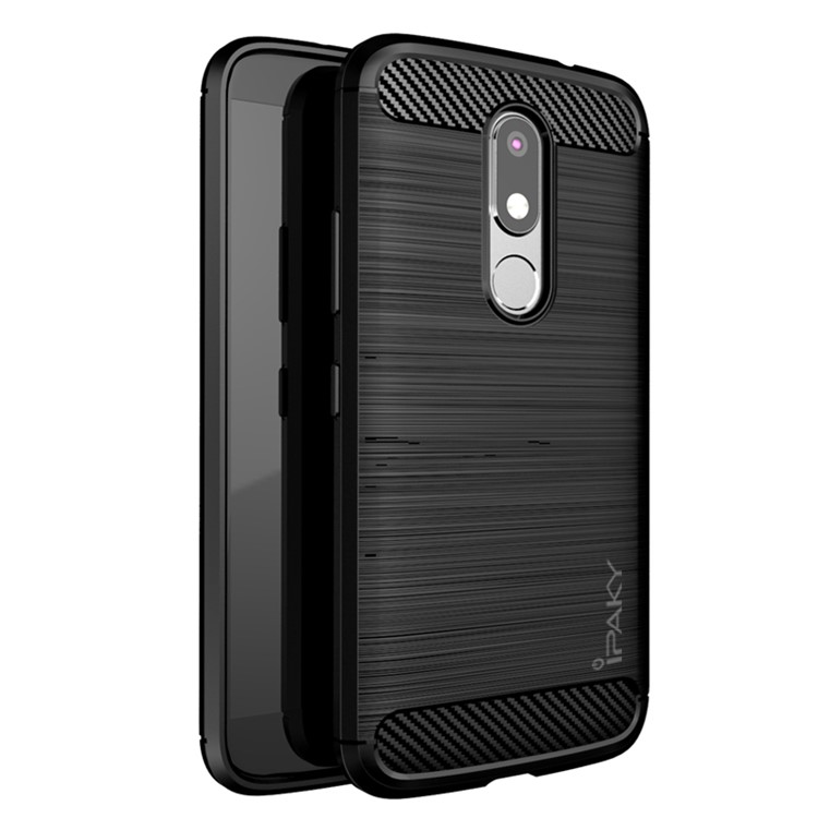 IPAKY for Motorola Moto M Brushed TPU Gel Cell Phone Case - Black-1