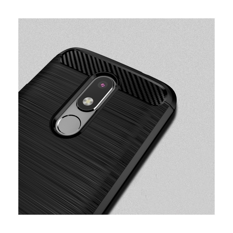 IPAKY for Motorola Moto M Brushed TPU Gel Cell Phone Case - Black-2