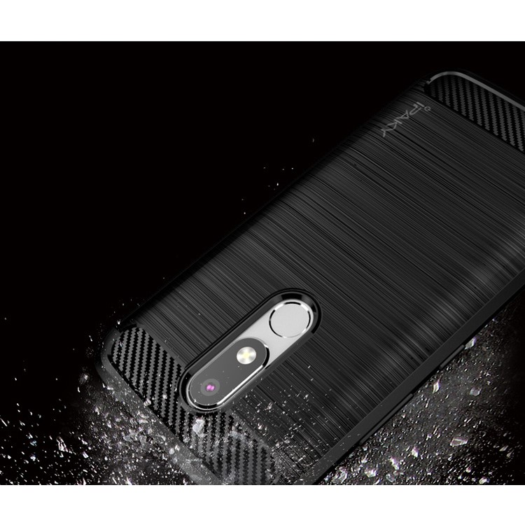IPAKY for Motorola Moto M Brushed TPU Gel Cell Phone Case - Black-4