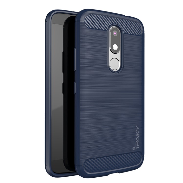 IPAKY for Motorola Moto M Brushed TPU Casing Cover - Dark Blue-1