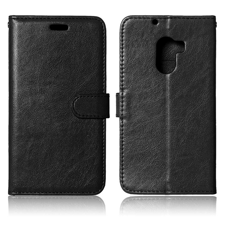 3 Card Slots Leather Flip Stand Phone Case for Lenovo Vibe X3 Lite/A7010/K4 Note - Black-1