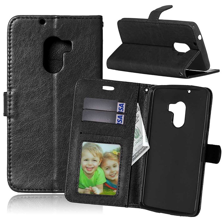 3 Card Slots Leather Flip Stand Phone Case for Lenovo Vibe X3 Lite/A7010/K4 Note - Black-2