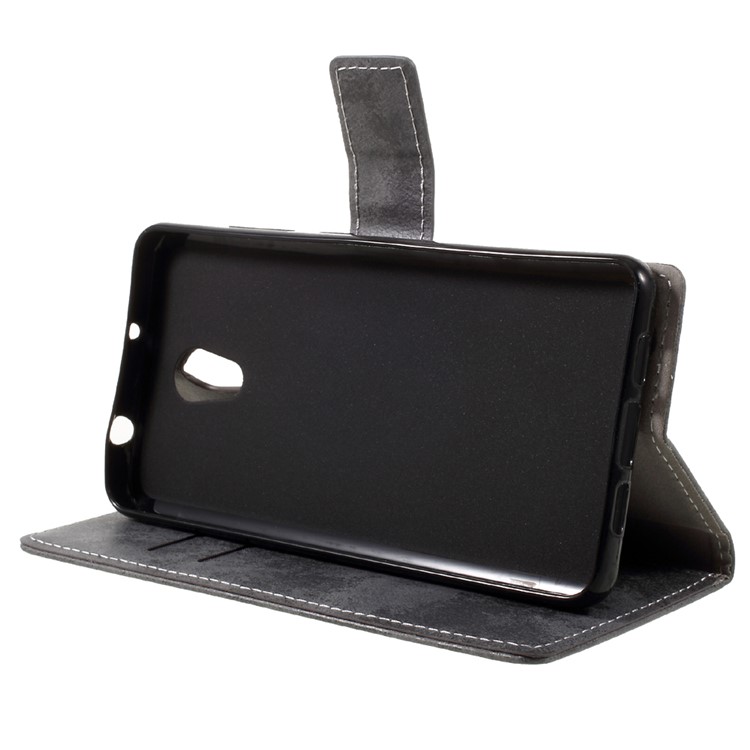 Vintage Wallet Leather Cell Phone Case for Lenovo P2 - Grey-4