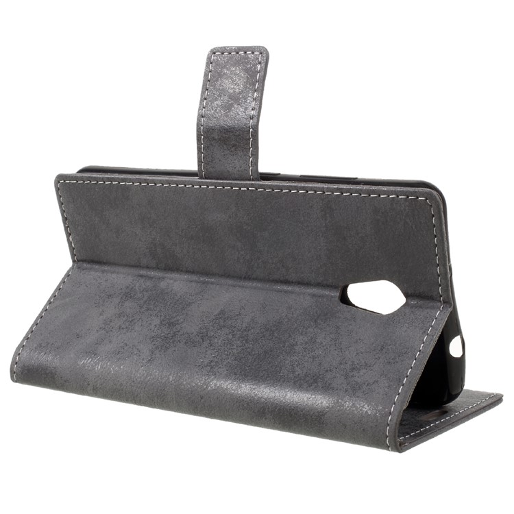 Vintage Wallet Leather Cell Phone Case for Lenovo P2 - Grey-5