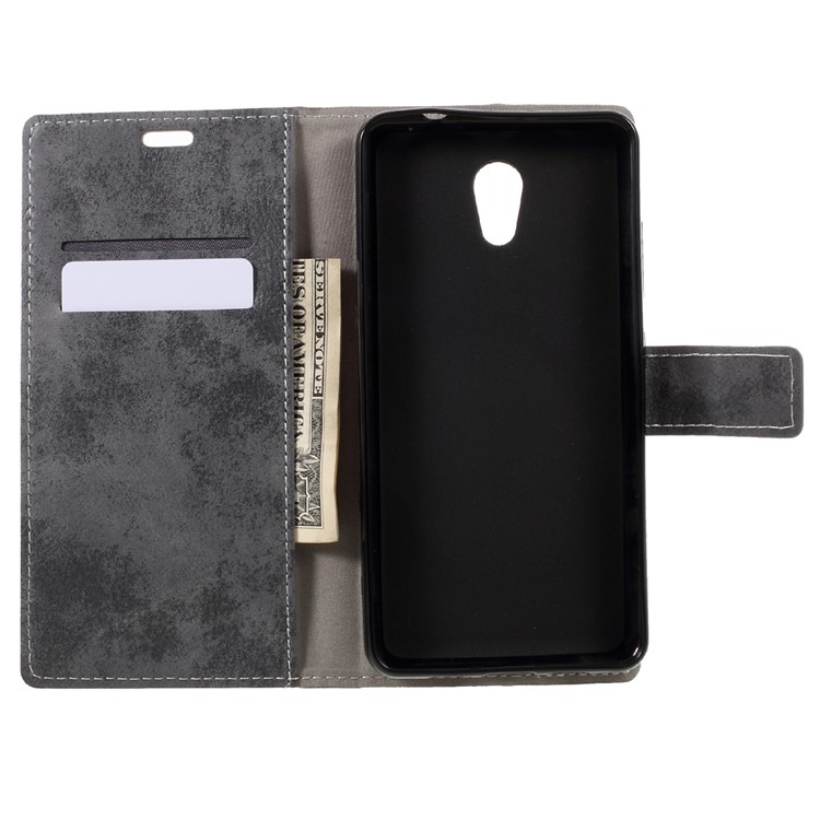 Vintage Wallet Leather Cell Phone Case for Lenovo P2 - Grey-6