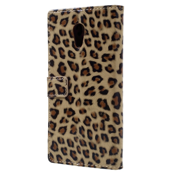 For Lenovo P2 Glossy Leopard PU Leather Wallet Case with Stand-2