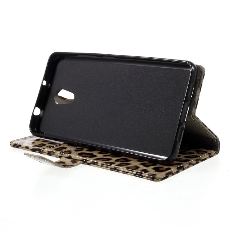 For Lenovo P2 Glossy Leopard PU Leather Wallet Case with Stand-4