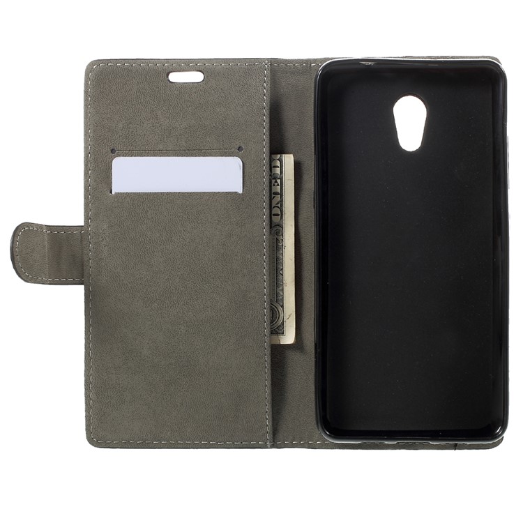 Phone Accessory Leather Wallet Stand Case for Lenovo P2 - Black-5