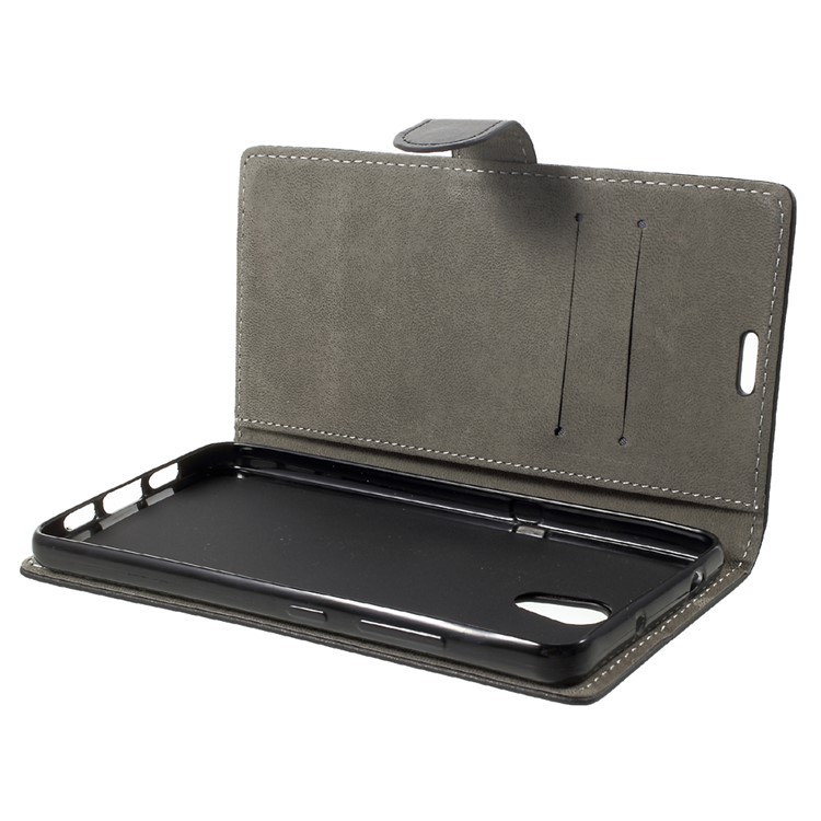 Phone Accessory Leather Wallet Stand Case for Lenovo P2 - Black-9