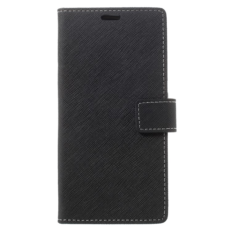 Cross Texture Wallet Flip Phone Case (PU Leather + TPU) for Lenovo P2 - Black-2