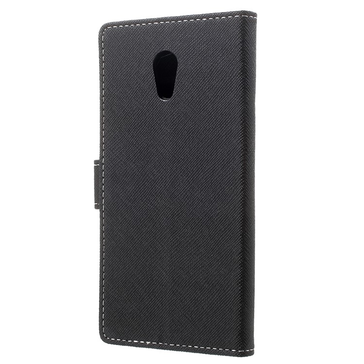 Cross Texture Wallet Flip Phone Case (PU Leather + TPU) for Lenovo P2 - Black-3