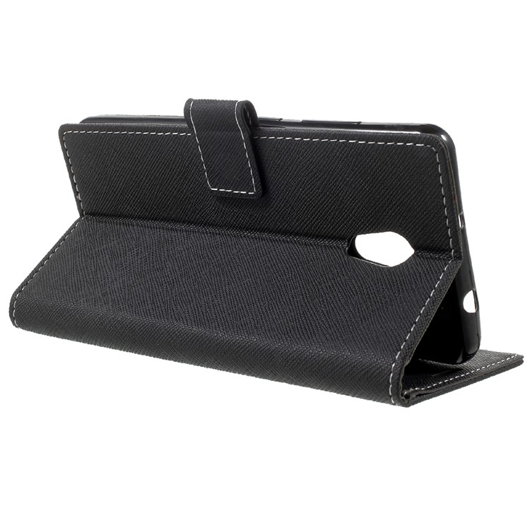 Cross Texture Wallet Flip Phone Case (PU Leather + TPU) for Lenovo P2 - Black-4