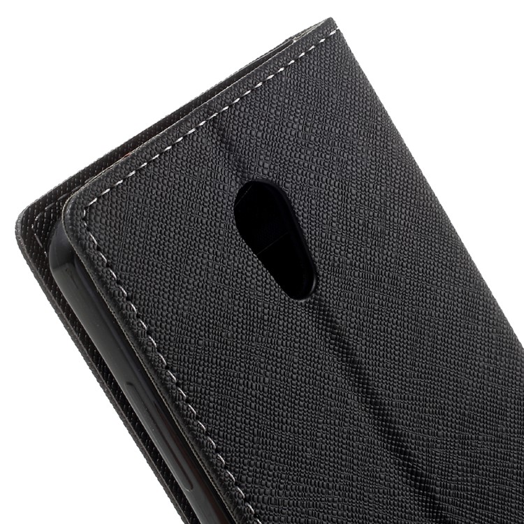 Cross Texture Wallet Flip Phone Case (PU Leather + TPU) for Lenovo P2 - Black-8