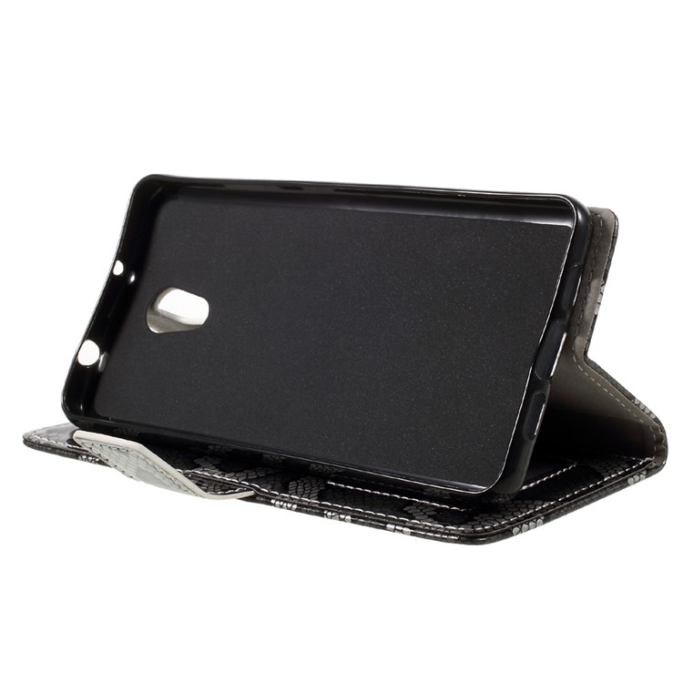 Snake Skin Leather Wallet Phone Case with Stand for Lenovo P2 - Grey-4