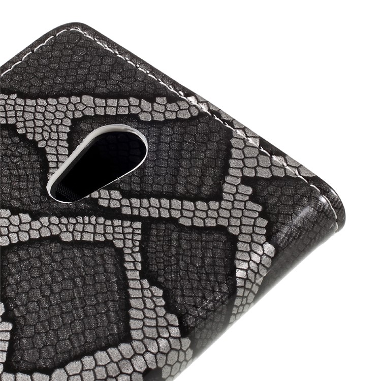 Snake Skin Leather Wallet Phone Case with Stand for Lenovo P2 - Grey-8