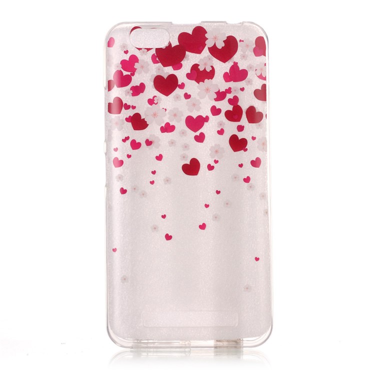 Patterned Clear IMD TPU Case for Lenovo Vibe C A2020 - Heart Pattern-1