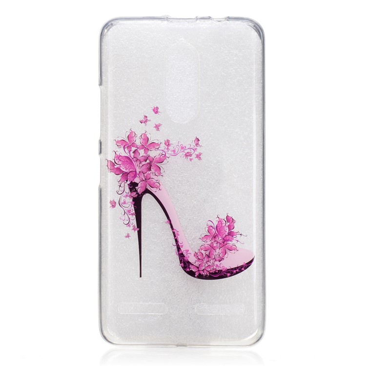 IMD Pattern Printing TPU Shell for Lenovo K6 / K6 Power - High-heeled Shoe with Flowers-1