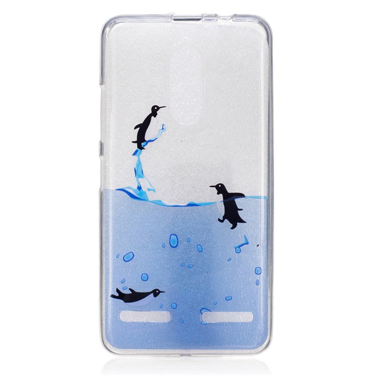 IMD Pattern Printing TPU Cell Phone Cover for Lenovo K6 / K6 Power - Happy Penguins-1