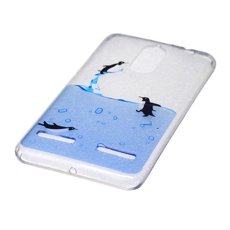 IMD Pattern Printing TPU Cell Phone Cover for Lenovo K6 / K6 Power - Happy Penguins-2