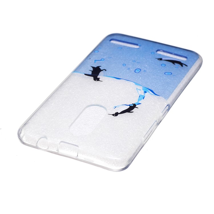 IMD Pattern Printing TPU Cell Phone Cover for Lenovo K6 / K6 Power - Happy Penguins-3