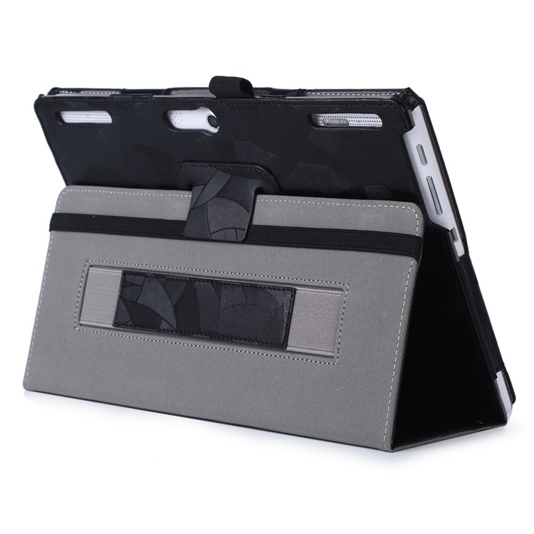 Leaves Pattern Leather Case for Lenovo Tab3 10 Business TB3-X70/Tab 10 TAB-X103F/Tab 2 A10-30 (X30F) A10-30F 10.1 - Black-3