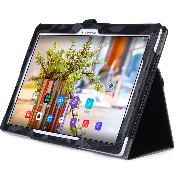 Leaves Pattern Leather Case for Lenovo Tab3 10 Business TB3-X70/Tab 10 TAB-X103F/Tab 2 A10-30 (X30F) A10-30F 10.1 - Black-4