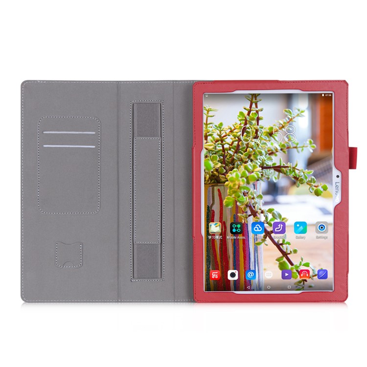 Stand Leather Cover for Lenovo Tab3 10 Business TB3-X70/Tab 10 TAB-X103F/Tab 2 X30F A10-30F 10.1 - Red-3