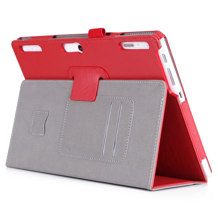 Stand Leather Cover for Lenovo Tab3 10 Business TB3-X70/Tab 10 TAB-X103F/Tab 2 X30F A10-30F 10.1 - Red-4