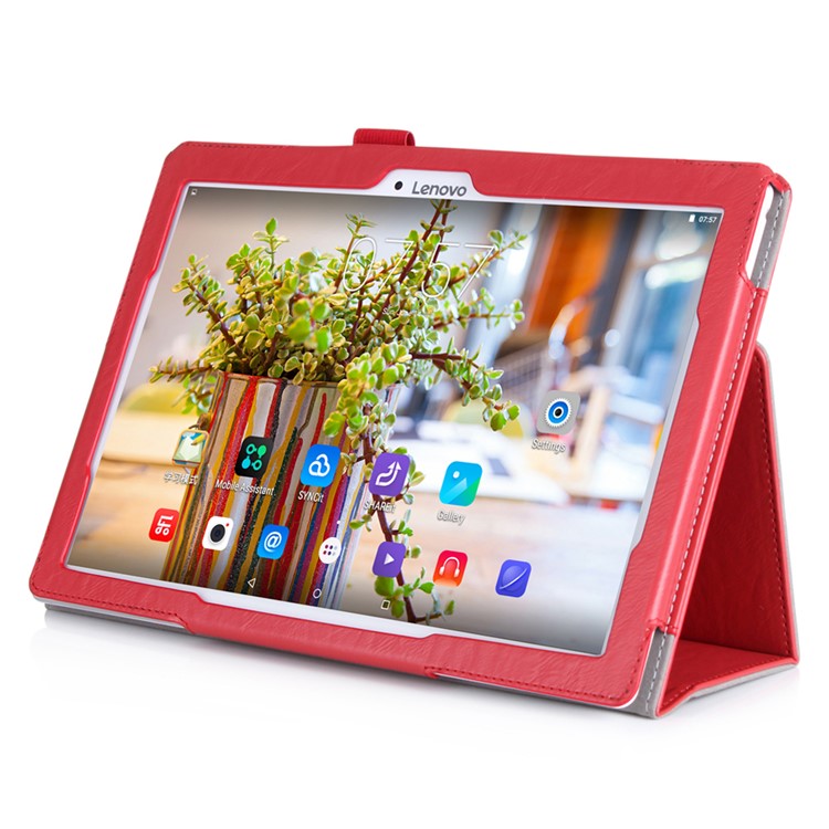 Stand Leather Cover for Lenovo Tab3 10 Business TB3-X70/Tab 10 TAB-X103F/Tab 2 X30F A10-30F 10.1 - Red-5