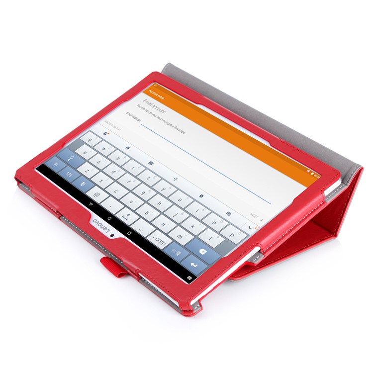 Stand Leather Cover for Lenovo Tab3 10 Business TB3-X70/Tab 10 TAB-X103F/Tab 2 X30F A10-30F 10.1 - Red-6